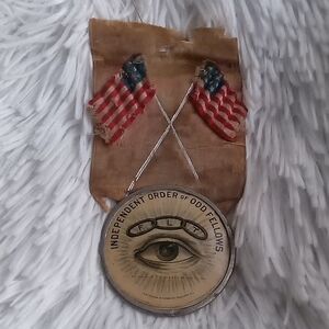 ODD FELLOWS Masonic Whitehead Badge,Signed